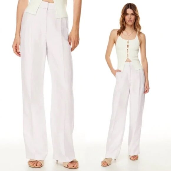 Aritzia Wilfred The Effortless Pant Linen Relaxed high-rise wide-leg linen - Picture 1 of 15